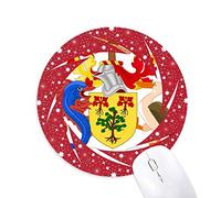 Bestchong Bridgetown, Barbados National Emblem Wheel Mouse Pad de Goma roja Redonda