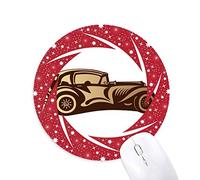 Bestchong Brown Classic Cars Silueta Patron Wheel Mouse Pad de Goma roja Redonda