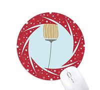Bestchong Bud Abstracto Arte Patron Plantas Wheel Mouse Pad de Goma roja Redonda