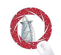 Bestchong Burj Al Arab Luxury Hotel Dubai Wheel Mouse Pad de Goma roja Redonda