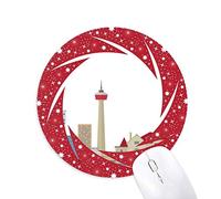 Bestchong Canadá Landmark y City TV Tower Wheel Mouse Pad de Goma roja Redonda