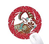 Bestchong Capricorn Constellation simbolo de Zodiaco Wheel Mouse Pad de Goma roja Redonda