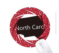 Bestchong Carolina Estados Unidos Norte Mapa Silueta Wheel Mouse Pad de Goma roja Redonda