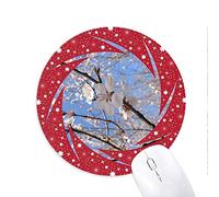 Bestchong Cherry Blossom Branch fotografia Wheel Mouse Pad de Goma roja Redonda
