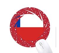 Bestchong Chile National Flag America del Sur país símbolo Mark Patron Wheel Mouse Pad de Goma roja Redonda