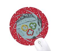 Bestchong Chilli Pepper Alimentos círculo Wheel Mouse Pad de Goma roja Redonda