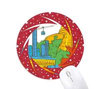 Bestchong China Hong Kong Victoria Acuarela Wheel Mouse Pad de Goma roja Redonda