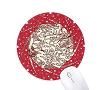 Bestchong Chinese Dragon Phoenix Volar Retrato Animal Wheel Mouse Pad de Goma roja Redonda