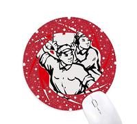 Bestchong Citas de Mao Zedong Pincel Papel Soldado Wheel Mouse Pad de Goma roja Redonda