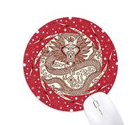 Bestchong Dragón Chino círculo Retrato Animal Wheel Mouse Pad de Goma roja Redonda