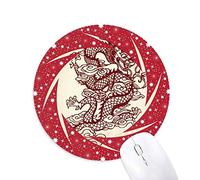 Bestchong Dragón Chino Retrato Animal Wheel Mouse Pad de Goma roja Redonda