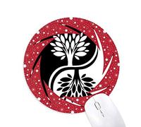 Bestchong El Budismo religión White Yin Yang Redondo Wheel Mouse Pad de Goma roja Redonda