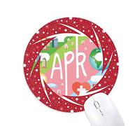 Bestchong El Mes de Abril la luz Temporada ilustración Wheel Mouse Pad de Goma roja Redonda