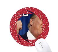 Bestchong El Presidente Estadounidense fxxking Trump Gracioso Wheel Mouse Pad de Goma roja Redonda