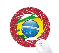 Bestchong Elemento de Cultura Brasil Bandera Mapa Wheel Mouse Pad de Goma roja Redonda