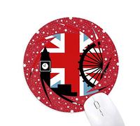 Bestchong Gran Bretaña Union Jack London Eye, el Big Ben Bandera UK Wheel Mouse Pad de Goma roja Redonda