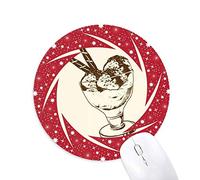 Bestchong La Bola de Cristal marrón Chocolate Ice Cream Wheel Mouse Pad de Goma roja Redonda