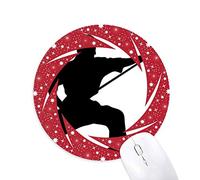 Bestchong La Cultura China de Kung fu Shaolin Stick Wheel Mouse Pad de Goma roja Redonda