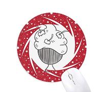 Bestchong La Linea de Black Cherry Cup Ice Cream Wheel Mouse Pad de Goma roja Redonda