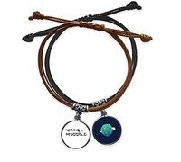 Bestchong Lema Nada es Imposible Pulsera Cuerda Mano Cadena Cuero Tierra Pulsera