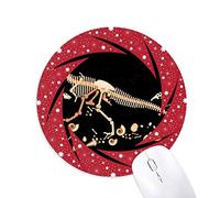 Bestchong Los Huesos fósiles de Dinosaurio en Miniatura Wheel Mouse Pad de Goma roja Redonda