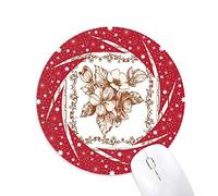 Bestchong Marco Moderno Arte Barroco Flor patrón Wheel Mouse Pad de Goma roja Redonda
