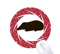 Bestchong Mole Negro Retrato Animal Wheel Mouse Pad de Goma roja Redonda