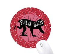 Bestchong Mono Negro Animal Silueta Natural Wheel Mouse Pad de Goma roja Redonda