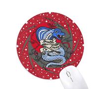 Bestchong Mordedura de Animal Serpiente combinación patrón Wheel Mouse Pad de Goma roja Redonda