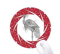 Bestchong Pluma de Ave Valiente Belleza Wheel Mouse Pad de Goma roja Redonda