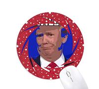 Bestchong Presidente norteamericano Trump Imagen Interesante Wheel Mouse Pad de Goma roja Redonda