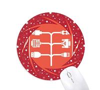 Bestchong Racionalizar el Tiburon Feroz Silueta Wheel Mouse Pad de Goma roja Redonda