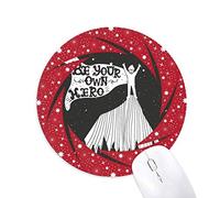 Bestchong Ser tu Propio Black White Cita Wheel Mouse Pad de Goma roja Redonda