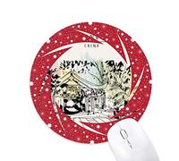 Bestchong Una pacífica Pavilion en Lijiang, China Wheel Mouse Pad de Goma roja Redonda