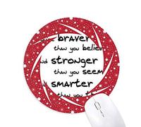 Bestchong Valiente Fuerte Inteligente Quote Wheel Mouse Pad de Goma roja Redonda