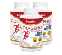 Bestdiet - Colageno con Magnesio, Vitamina C y D y Silicio en Comprimidos, Colágeno Hidrolizado para Mantenimiento de la Piel, Articular y de Cartílagos, Pack de 3 botes de 120 Comprimidos.