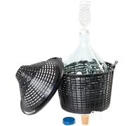 Beste Angebote Globo de vino de 25 L con cesta, tubos de fermentación y tapón de goma