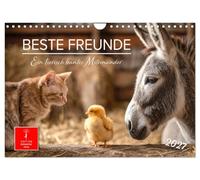 Beste Freunde - ein tierisch buntes Miteinander (Wandkalender 2027 DIN A4 quer), CALVENDO Monatskalender: So verschieden - so verbunden. Freunde fürs Herz.