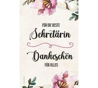 Beste Sekretärin: Liniertes Notizbuch A5 für die Weltbeste Sekretärin ein Dankeschön für Alles das schöne Geschenk für die Bürokraft und Office Managerin zum Dank für die gute Arbeit im Büro