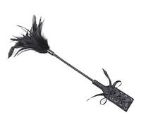 Beste Soft Feather Pat Paddle Black Lace Ribbon Bow-knot hand shot de piel disfraz accesorio día de Halloween