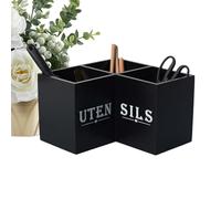Besteck Organizer - 24x24x16cm Holz Geschirr Aufbewahrungsbehälter | Küchenutensilien Organizer | Löffel Gabel Spatel Stäbchen Servietten Halter | Ecken Tisch Theke Schreibtisch | Vielseitiger Küchen