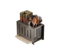 Besteckkorb Soporte for utensilios de cocina Organizador cubiertos acero inoxidable Estante for que ahorra espacio Organizer(Grey)