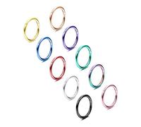 BESTEEL Juego de 10 piercings de nariz con bisagras, 16G, 18G, cartílago de hélice, para mujeres y hombres, septum, tragus, durmiente, caracola, 8-12 mm, 8 mm, Metal, zirconia cúbica