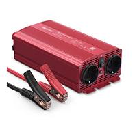 BESTEK Inversor de Corriente 12v a 220v 1000w Onda Sinusoidal Modificada Convertidor para Coche con Clips de Cocodrilo con 2 Enchufe AC para los Dispositivos Ordenador, Portátil, TV, PSP, DVD