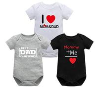 Bestele Bebé Bodies, Short-Sleeve Bodysuit para Niños Niñas,Bebé Corta Body Mameluco Manga Corta Ropa de Verano Primavera Otoño Algodón Pelele (3*Set 4 Mo, 0-3 Meses)