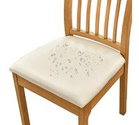 Bestenrose Pack de 6 Fundas Sillas Impermeable De Funda Sillas Comedor Funda de Cojín Extraíble Lavable para Asiento de Funda Protectora para Funda de Silla(Beige 6pcs)