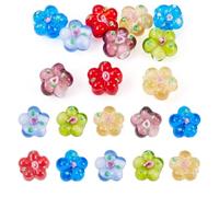 Bestewelry 10 cuentas de cristal con diseño de flores, cuentas espaciadoras sueltas para pulseras, aretes, collares, joyería, coloridas