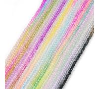 Bestewelry 20 hebras de cuentas de vidrio de 2 mm de cristal de color degradado facetado, cuentas sueltas redondas para hacer pulseras, collares y pendientes de joyería DIY