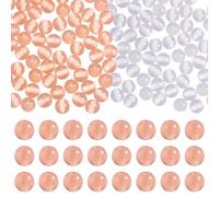 Bestewelry 200 cuentas de resina reactiva a los rayos UV que cambian de color, cuentas redondas luminosas de 8 mm que brillan en la oscuridad para pulseras, aretes, collares, joyería, color naranja