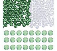 Bestewelry 200 cuentas de resina reactiva a los rayos UV que cambian de color, cuentas redondas luminosas de 8 mm, brillan en la oscuridad para pulseras, aretes, collares, joyería, color verde